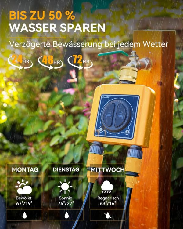 RAINPOINT Bewässerungscomputer WLAN 2 Ausgänge App & Wettersteuerung