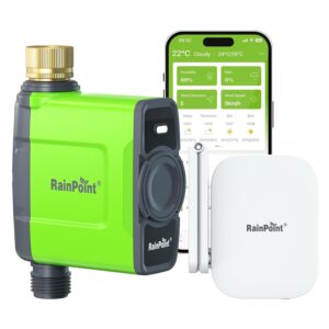 RAINPOINT WiFi-Bewässerungs-Timer mit Antenna Hub, Messinganschluss, App-Steuerung