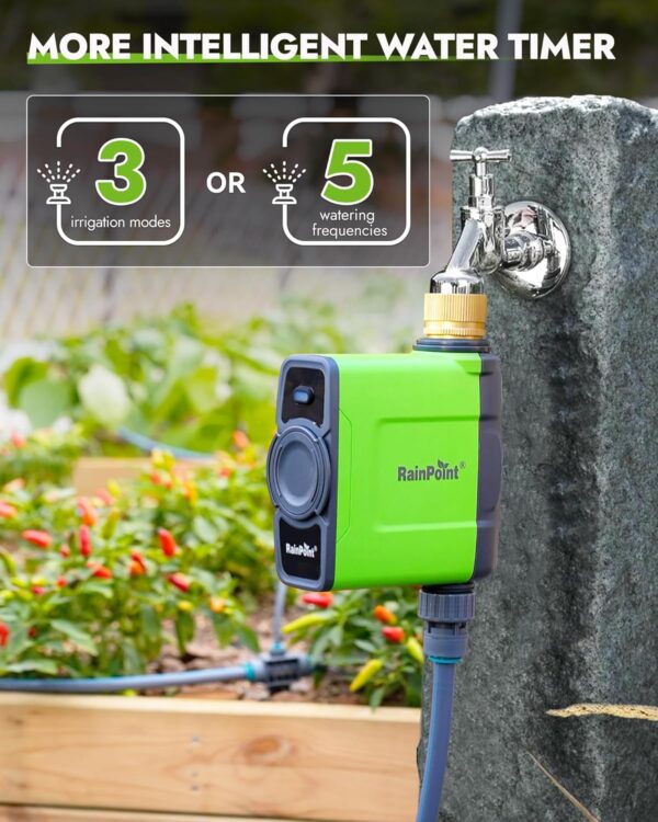 RAINPOINT WiFi-Bewässerungs-Timer mit Antenna Hub, Messinganschluss, App-Steuerung