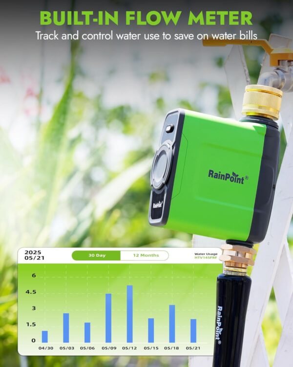 RAINPOINT WiFi-Bewässerungs-Timer mit Antenna Hub, Messinganschluss, App-Steuerung