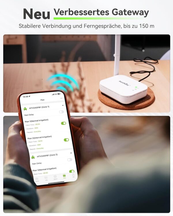 RAINPOINT WLAN Bewässerungscomputer 2 Zonen App/Sprachsteuerung IP65