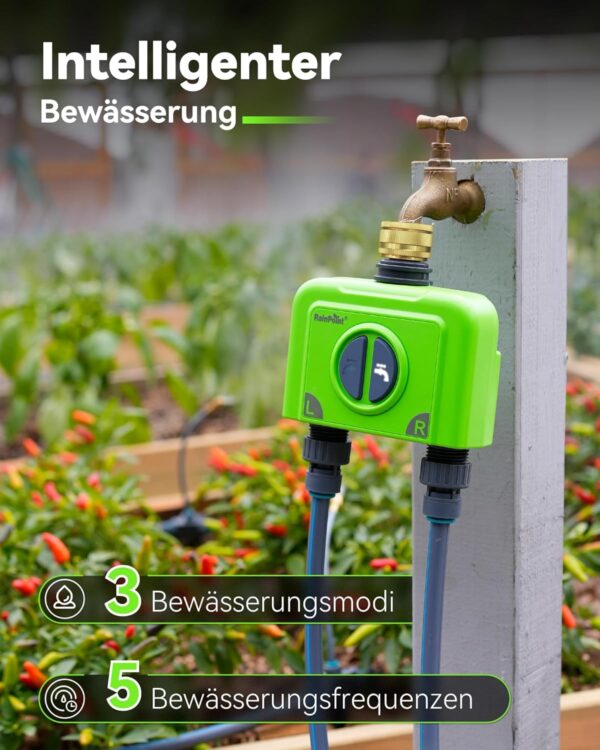RAINPOINT WLAN Bewässerungscomputer 2 Zonen App/Sprachsteuerung IP65