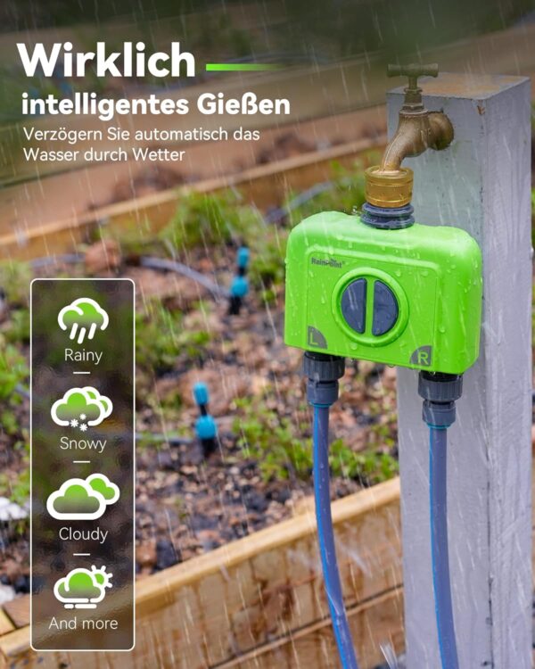 RAINPOINT WLAN Bewässerungscomputer 2 Zonen App/Sprachsteuerung IP65