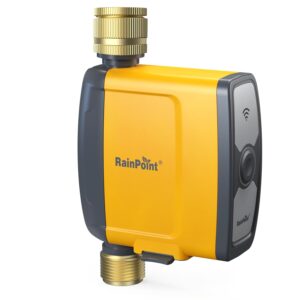 RAINPOINT WLAN-Bewässerungscomputer mit Messing-Anschlüssen, für TWG004WRF Hub