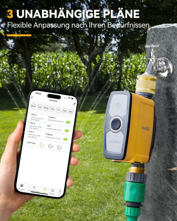 RAINPOINT WLAN-Bewässerungscomputer mit Messing-Anschlüssen, für TWG004WRF Hub