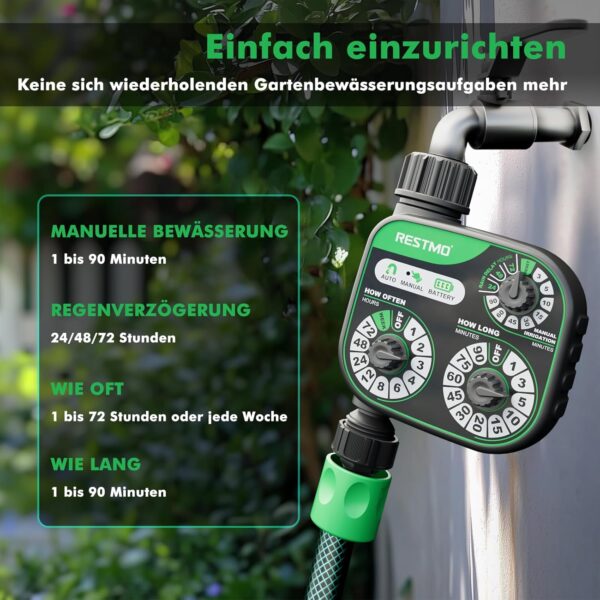 Restmo Gießtimer mit 3 Drehknöpfen, 3 Bewässerungsmodi
