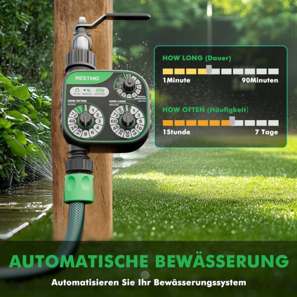 Restmo Gießtimer mit 3 Drehknöpfen, 3 Bewässerungsmodi