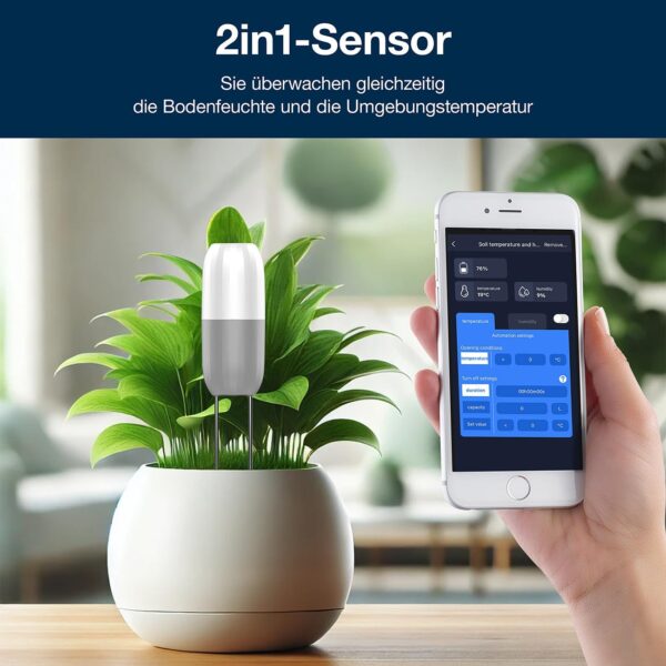 Royal Gardineer 2-in-1 Bodenfeuchte- & Temperatursensor WLAN App IP65