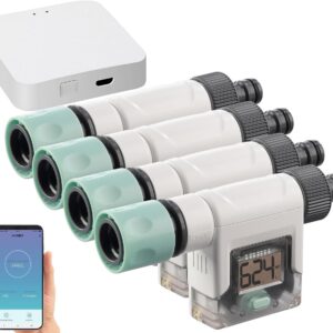 Royal Gardineer 4er-Set Smart Wassermesser Gartenschlauch WiFi App Bluetooth