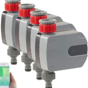 Royal Gardineer Bluetooth-Bewässerungsventile: 4er-Set mit App-Steuerung