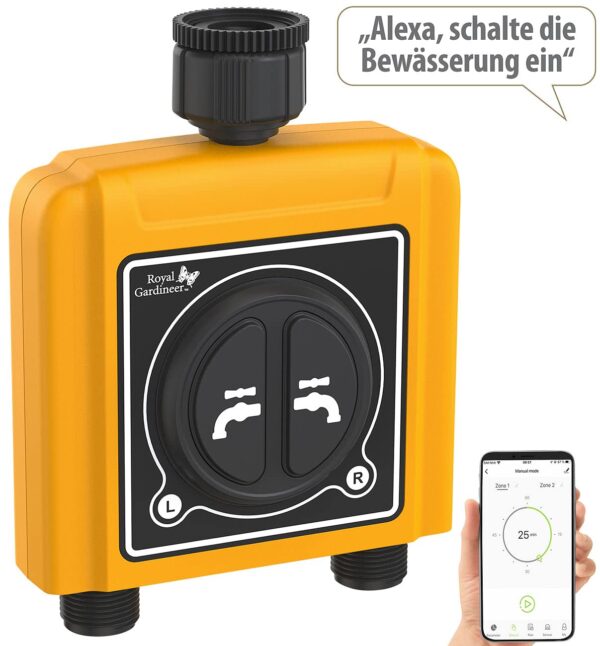 Royal Gardineer Doppel-Bewässerungsventil für BWC-510 WLAN mit App