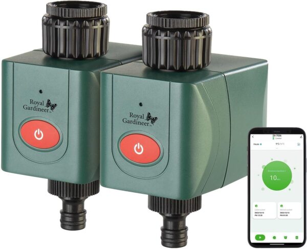 Royal Gardineer Elesion: 2 WLAN-Bewässerungscomputer mit App & Wetterkompensation