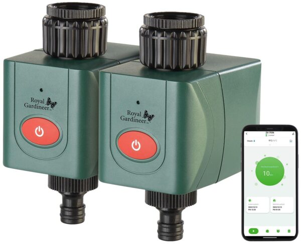Royal Gardineer Elesion: 2 WLAN-Bewässerungscomputer mit App & Wetterkompensation