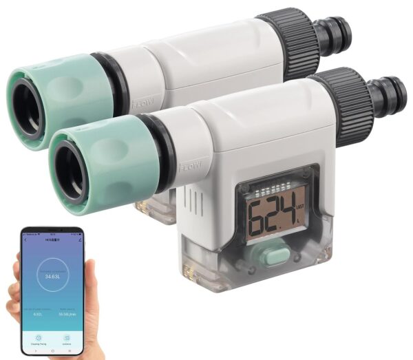 Royal Gardineer Smart-Wassermesser Gartenschlauch Set 2 Bluetooth App