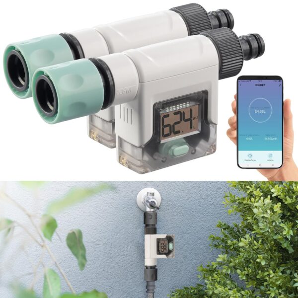 Royal Gardineer Smart-Wassermesser Gartenschlauch Set 2 Bluetooth App