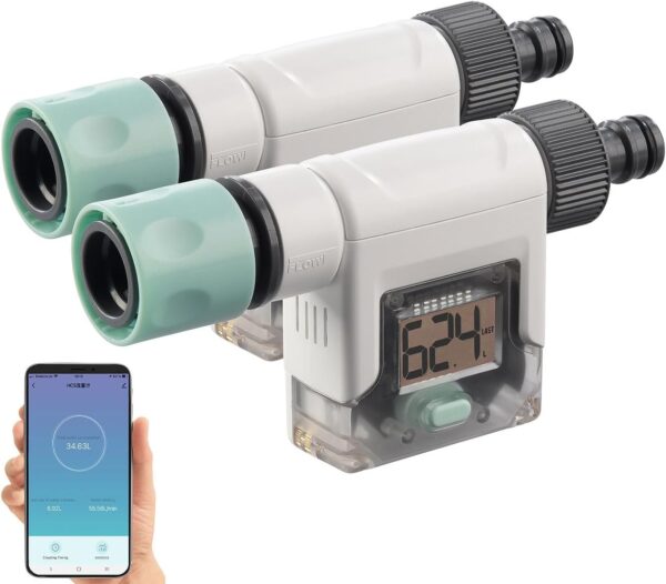 Royal Gardineer Smart-Wassermesser Gartenschlauch Set 2 Bluetooth App