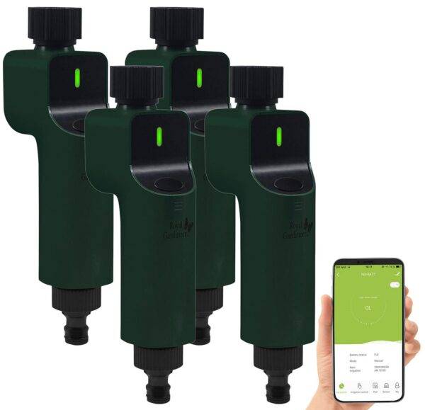 Royal Gardineer ZigBee Bewässerungsset: 4 Ventile mit App- & Sprachsteuerung