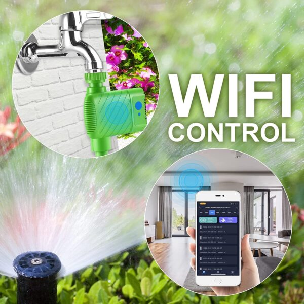 sainlogic WLAN-Bewässerungscomputer mit App-Steuerung, IP66 & Flussmesser