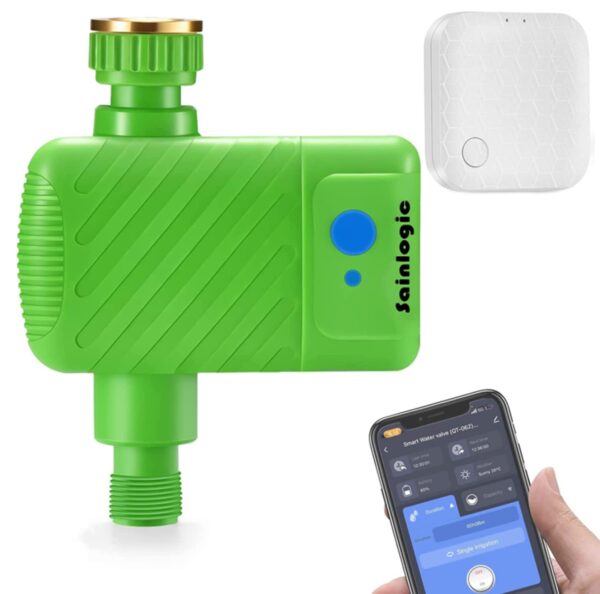 sainlogic WLAN-Bewässerungscomputer mit App-Steuerung, IP66 & Flussmesser
