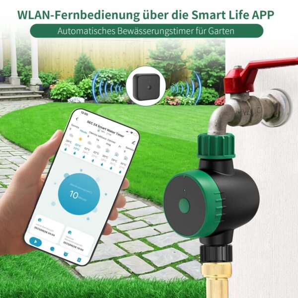 SEC 24 WiFi-Bewässerungscomputer mit App & Alexa-Steuerung
