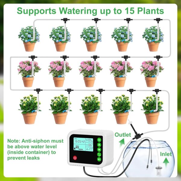 Smart Garden Automatisches Bewässerungssystem für bis 15 Topfpflanzen, Urlaubsmodus