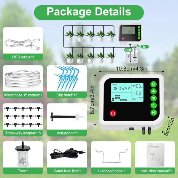Smart Garden Automatisches Bewässerungssystem für bis 15 Topfpflanzen, Urlaubsmodus