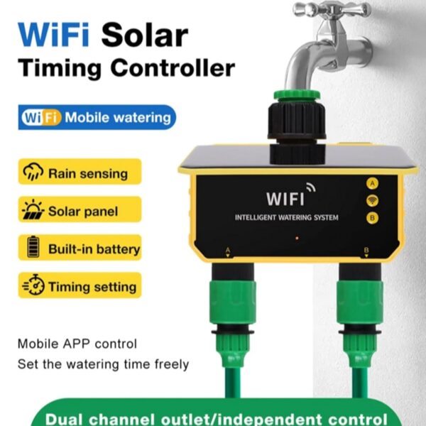 Solar-Bewässerungssteuerung WLAN App-Regen-Sensor 2 Ausgänge