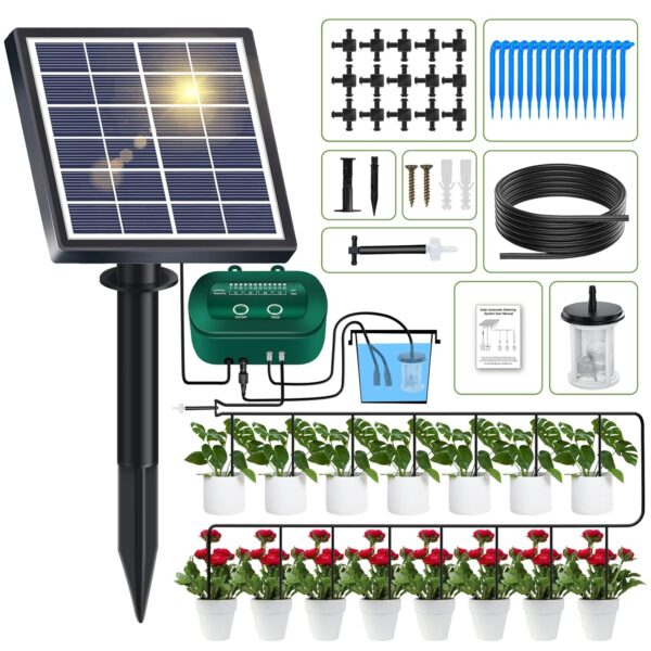 Solar-Tropfbewässerung 2024 Automatisch 12 Timer 15m Schlauch