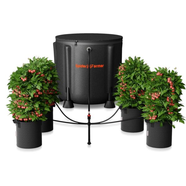 Spider Farmer Automatisches Bewässerungssystem mit 50L Eimer, 25W Pumpe & Sensor für Grow-Zelt