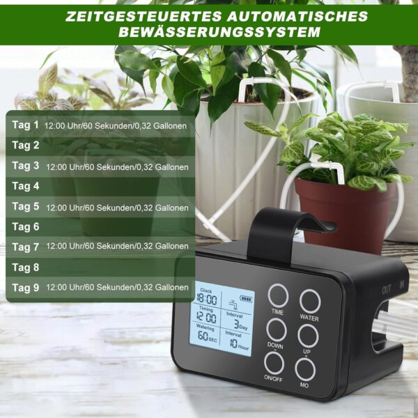 Tipkook Automatisches Bewässerungssystem für Innenpflanzen, programmierbar mit Feuchtigkeitssensor
