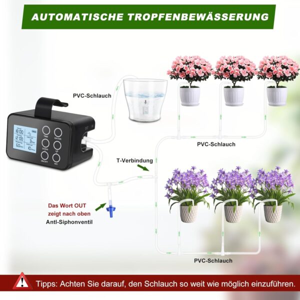 Tipkook Automatisches Bewässerungssystem für Innenpflanzen, programmierbar mit Feuchtigkeitssensor