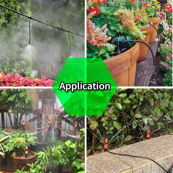 Tropfbewässerungs-Set 60m+12m Automatisch Einstellbarer Nebel für Garten