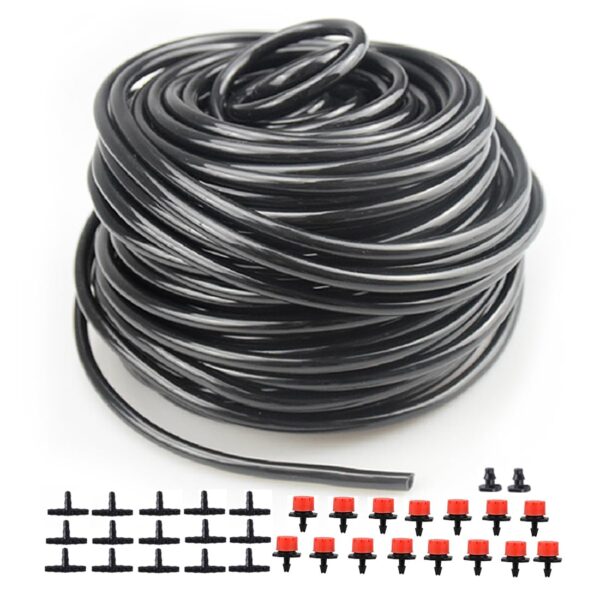 Tropfschlauch 4/7 mm, 30 m Mikro-Drip für Garten & Rasen