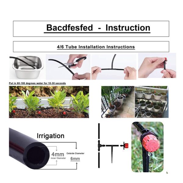 Tropfschlauch 4/7 mm, 30 m Mikro-Drip für Garten & Rasen