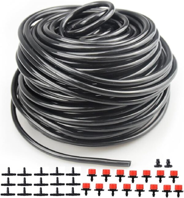 Tropfschlauch 4/7 mm, 30 m Mikro-Drip für Garten & Rasen
