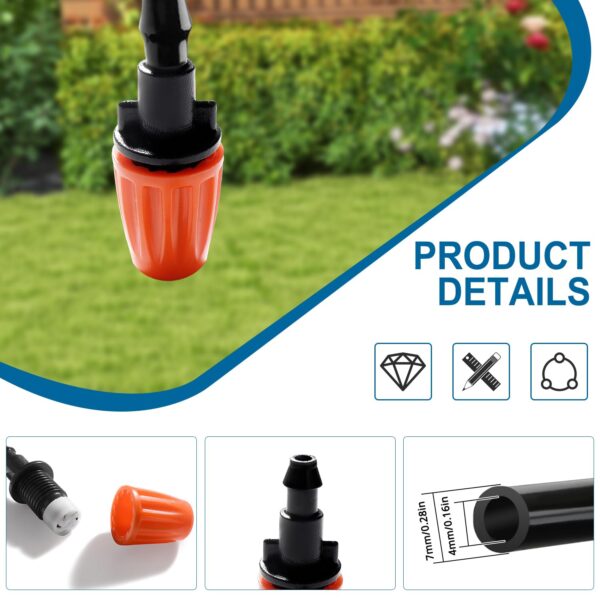 VooGenzek 20 verstellbare Mikro-Sprüher für 4/7mm Schläuche, orange