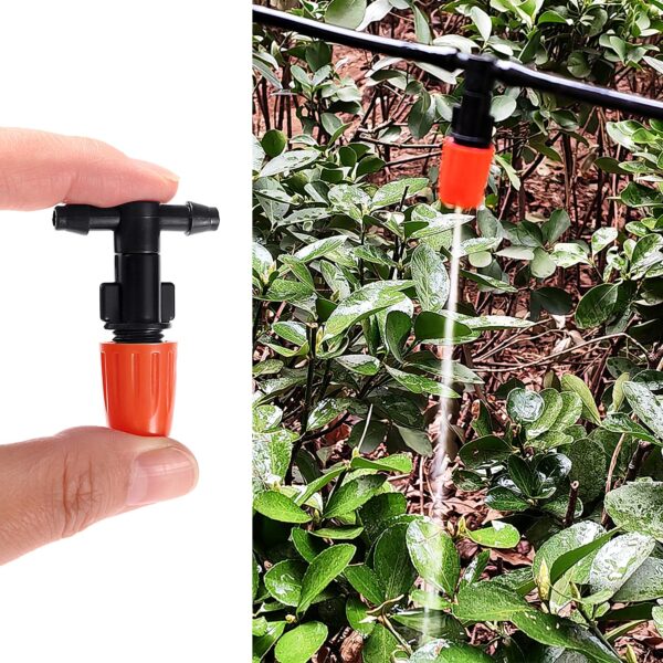 VooGenzek 30er Set Sprühköpfe T-Verbindungen, Gartennebel-Kühlung, Orange