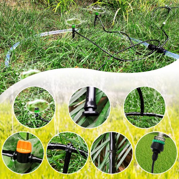 VooGenzek 4/6 mm Bewässerungskit 162 Teile 25 m Schlauch DIY
