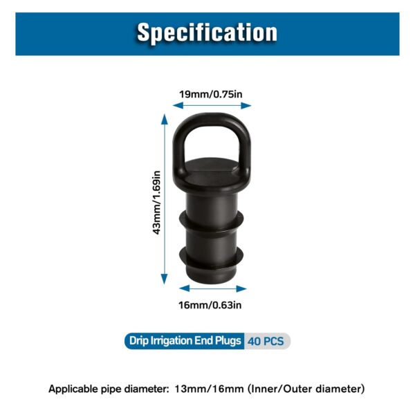 VooGenzek Tropfschlauch-Stopfen 16 mm, 40-tlg Set für Bewässerungssysteme