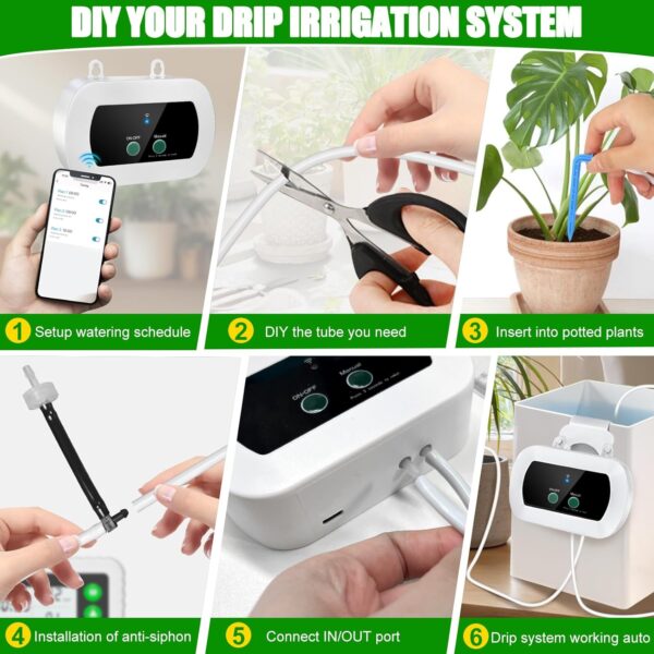 WiFi Automatisches Bewässerungssystem App-Steuerung Timer DIY 15 Düsen