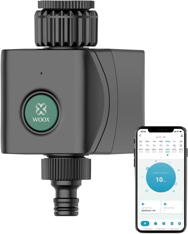 Woox WiFi-Bewässerungscomputer App-/Sprachsteuerung Schwarz