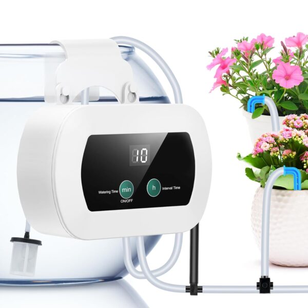 YAOBLUESEA Automatisches Tropfbewässerungssystem mit 10m Schlauch, Antisiphon, 10 Tropfern für Indoor