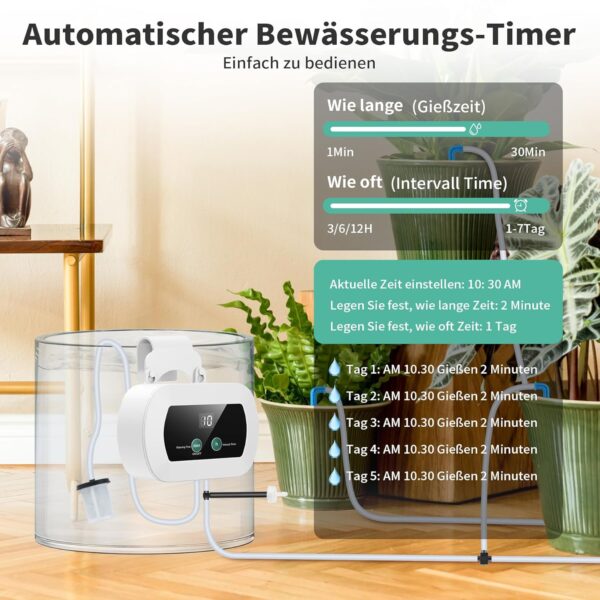 YAOBLUESEA Automatisches Tropfbewässerungssystem mit 10m Schlauch, Antisiphon, 10 Tropfern für Indoor