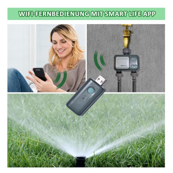 ZOYIZEN Intelligenter Bewässerungs-Timer Wi-Fi 2 Ausgänge Wasserdicht