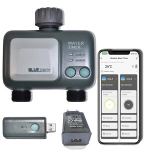 ZOYIZEN Intelligenter Bewässerungs-Timer Wi-Fi 2 Ausgänge Wasserdicht