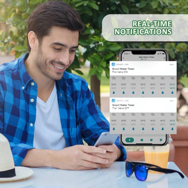 ZOYIZEN Intelligenter Bewässerungs-Timer Wi-Fi 2 Ausgänge Wasserdicht
